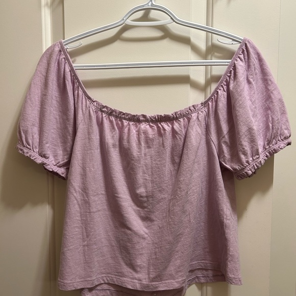 NWOT Cute American Eagle Light Purple Puff Sleeve Shirt, size small! - Picture 4 of 5